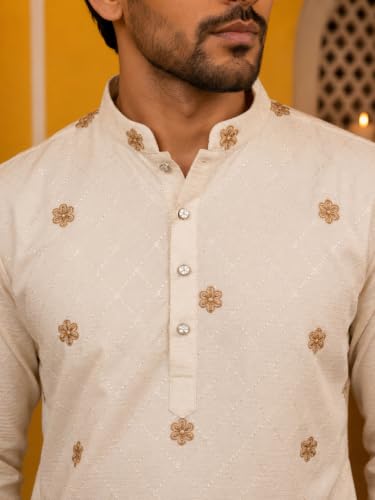 Jompers Store Jompers Printed & Thread Work Kurta with Korean Pants - Image 7