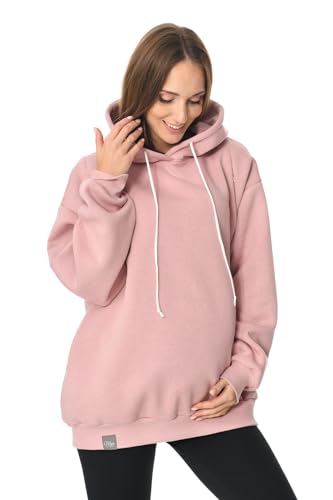 MijaCulture Umstandsmode Oversize 2in1 Stillpullover & Umstandspullover Stilltop Stillpulli Naomi M016 (DE/NL/SE/PL, Alphanumerisch, L, XL, Regular, Regular, Rosa)