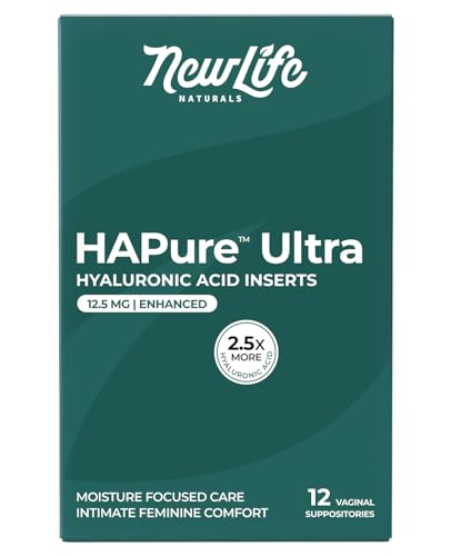 Image of NewLife Naturals HAPure Ultra Hyaluronic Acid Suppositories for Women - Vaginal Moisturizer & Dryness Support - 12.5 mg Hormone-Free Formula - 12 Vaginal Suppositories, 30 Day Supply USA