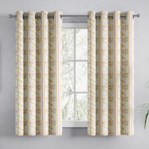 Image of haus & kinder Digital Printed Cotton Window Curtains 5 Feet Long Pack of 2 Window Curtains, 5 Feet Curtains for Window (Petaline, Multi 130x152 CM)