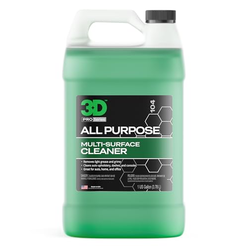 3D All Purpose Cleaner – High-Performance Interior & Exterior Car Cleaner for Vinyl, Leather, Plastic, Fabric, Carpet & More – 1 Gallon