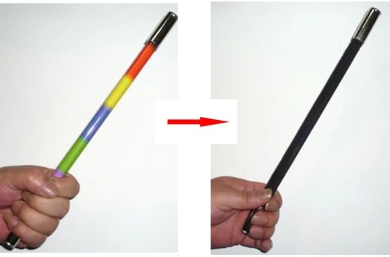 SUMAG Color Changing Magic Wand Magic Tricks Magic Stick Changes Color Cane Close up Illusions Gimmicks (red-Black)
