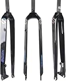 Horquilla MTB de 26/27,5/29 Pulgadas, Horquilla rígida de Fibra de Carbono para Bicicleta de montaña, Freno de Disco de Tubo Recto, Engranaje Abierto para Bicicleta de montaña 29 Inches