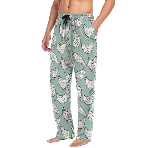 Laprad Men's Funny Chicken Pajama Pants Lounge Pjs Bottoms Soft Sleep Pant with Pockets Drawstring4