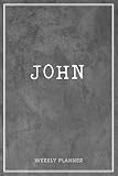 John Weekly Planner: Chaos Coordinator Organizer Appointment To Do List Academic Schedule Time Management Personalized Personal Custom Name Student Teachers Grey Loft Wall Art Gift