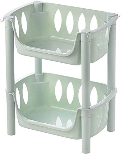 Estante de almacenamiento de frutas y verduras, organizador plástico de cocina con 2 niveles