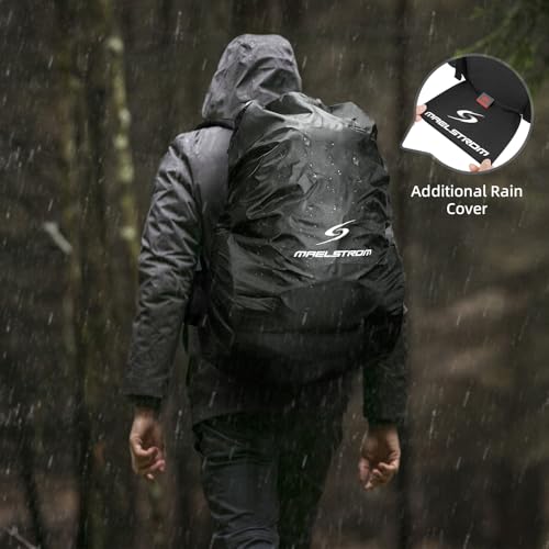 Image of Maelstrom 40L Waterproof Hiking Backpack, Lightweight Travel Daypack | Rain Cover,Hydration-Ready, Tripod Straps, Load Compression, Survival Whistle, Perfect For Men, Women,Camping,Travel