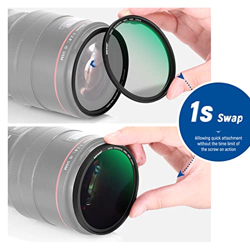 NEEWER 52mm Magnetic ND Lens Filter Kit, ND4 ND8 ND64 ND1000 Filters with Magnetic Adapter Ring & Filter Pouch, HD Optical Glass with 30 Layers Nano Coatings, Scratch/Water Resistant - Image 3