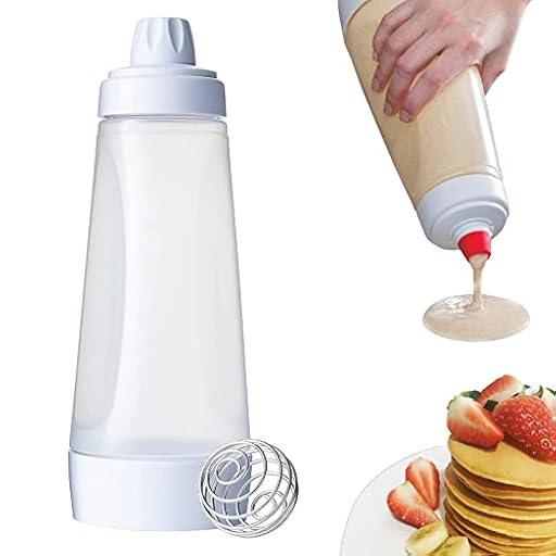Dispensador de masa para panqueques, dispensador de masa, botella dosificadora con bola mixta, herramienta de panadería, manejo con una sola mano, botella para panqueques, gofres, crepes, vasos de | Ya disponible en tu tienda friki favorita! En mundofriki.es!
