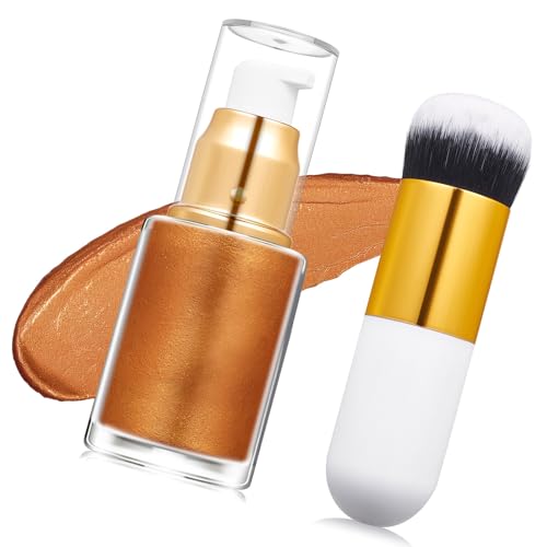 Líquido iluminador ligero para cara y cuerpo, brilla todo el día, fórmulas suaves y respetuosas con la piel, para ocasiones especiales, resaltador líquido para rostro y para radiancias edificables