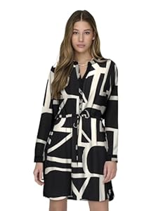 ONLY Damen Onlcory L/S V-Neck Tunic WVN Noos Top, Schwarz 3, Größe XL