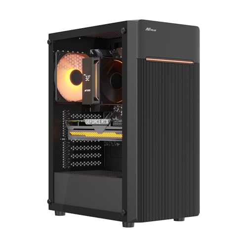 Image of Ant Value VM24 Computer Case /Gaming Cabinet - Black | Support ATX, M-ATX, ITX | Pre-Installed 1 ARGB Fan