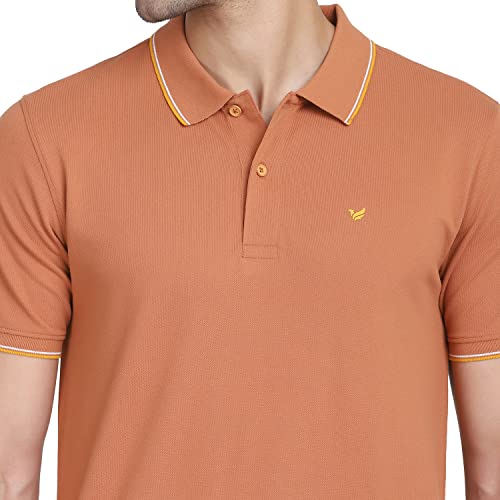 Image of blackberrys Men's Solid Slim Fit T-Shirt (ET-PR-Brooke # Olive Brown S)
