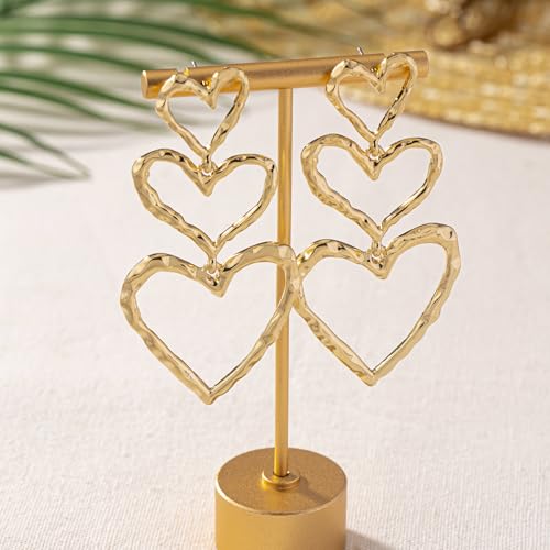 Heart Dangle Earrings for Women Big Heart Earrings Long Drop Earrings Jewelry for Valentine's Day3