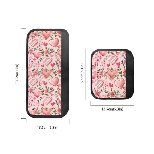 Image of 6 Pieces Refrigerator Microwave Door Handle Covers Washable Kitchen Appliance Decor Handles Anti-Stain Decorative Fridge Microwave Decor, Love Heart Shaped Pattern Rose Pink