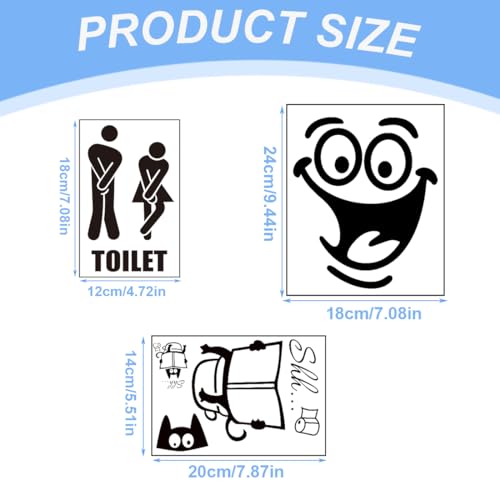 COYUN 6 Stück Wc Aufkleber Wandaufkleber Aufkleber Wc Sitz Toilettensitz Wandtattoo In Deiner Deckel SchließEn Wand Aufkleber Sticker
