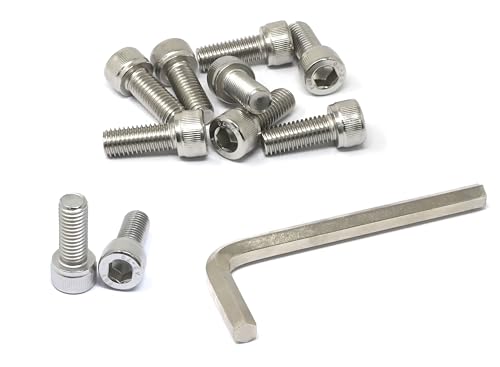 Image of iexcell 10 Pcs M10 x 25mm Thread Pitch 1.5 mm Stainless Steel 304 Hex Socket Head Cap Screws Bolts Kit