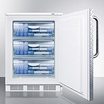 Summit VT65M7BIDPL Upright Freezer, Silver With Diamond Plate