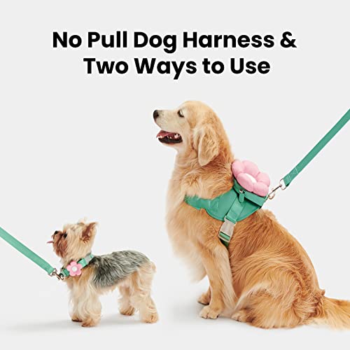 image for VETRESKA Dog Harness and Leash with Collar Set, No Pull Flower Pet Ves