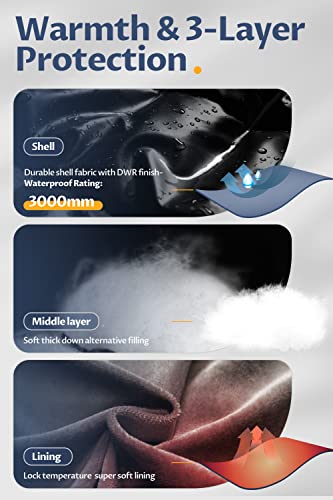 Creatmo Us Children Mid-Length Down Alternative Coat Girls Quilted Puffer Jacket Winter Hooded Warm Outwear Shine Black 6/7 #TOP3