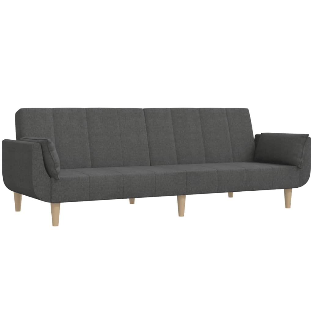 Hothingwell Sofa 2-osobowa ciemnoszara z 2 poduszkami