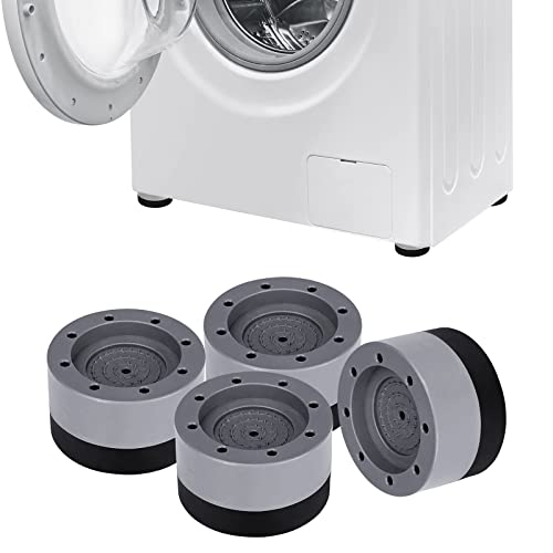 JEEWHEET 4 Piezas 3,5cm Antivibracion de Goma para Lavadora Secadora Nevera, Universal Soporte de Goma Antideslizante Patas Amortiguador de Vibraciones, Almohadillas de Goma para Lavadoras