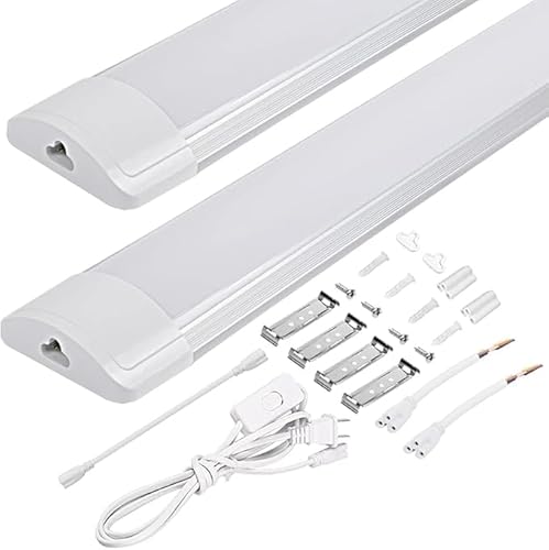 MAGOKORO LED蛍光灯 器具一体型 40W形 3灯相当 5400ルーメン 120cm 昼白色(5000K) スイッチ付き 天井照明 キッチンベースライト ベース照明 LED直管蛍光灯 天井直付型 LED照明器具 省エネ 家庭照明、オフィス、商業照明