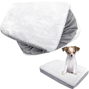 Coldwind Dog Bed Covers Replacement, 15 x 20 inch, Waterproof, Washable Ultra Soft Velvet, Fits Most Standard Pet Beds, Rectangular, Removable Cover, for Dogs & Cats