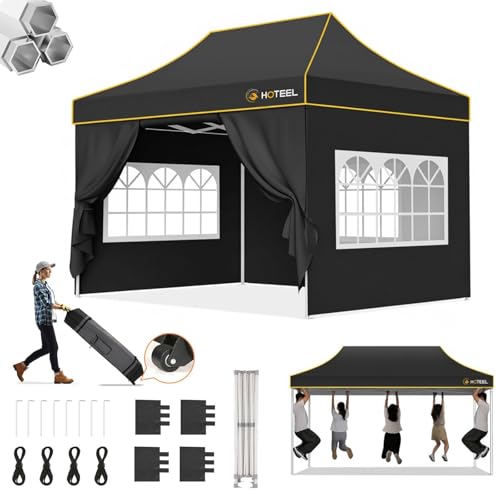 Image of Hoteel 10x15 Pop Up Canopy Tent, Heavy Duty with 4 Sidewalls, Commercial