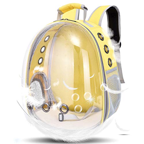 Pet Backpack Carrier-Cat Backpack Carrier,Dog Backpack Carrier,Space Capsule Apperance Backpack, Suggested Weight Within 13lbs, Yellow