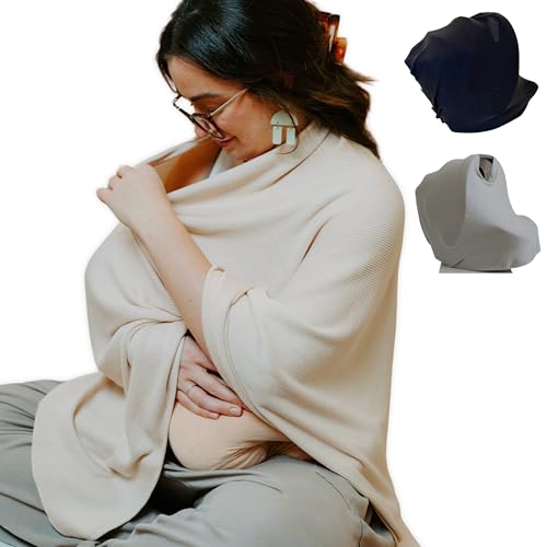 Image of Toci Mom Nursing Cover for Breastfeeding | Full Coverage | Breathable & Soft | Wide Viewing Neck | Stretchable Modal Fabric