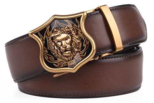 Men’s Genuine Leather Casual Dress Designer Ratchet Belt for Men with Click Sliding Buckle - Adjustable Trim to Fit2