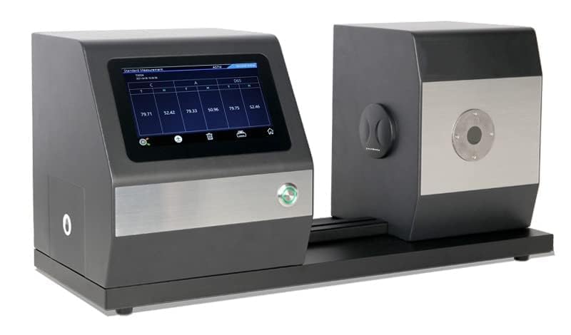 Horizontal Haze Meter Tester Light Transmittance Haze Tester with Φ4mm Aperture Resolution 0.01 Vertical Horizontal Test with Compensation Port for Glass Processing Plastic Processing Film Etc