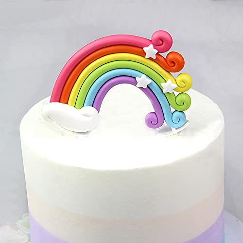 Aprildecember C100221 Rainbow Cake Topper, Handmade Rainbow Star Cake Cupcake Topper thumb #3
