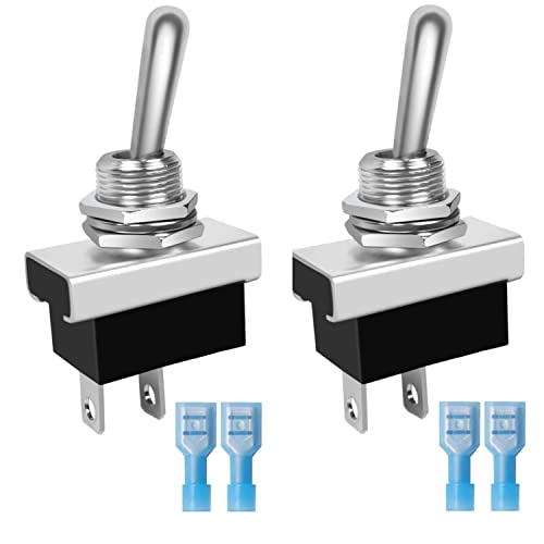 Guuzi 2 Piezas 12V-24V 25A 2 Pines 2 Posiciones Interruptor De Palanca SPST Interruptor De Encendido/Apagado Para Coche Barco Camión