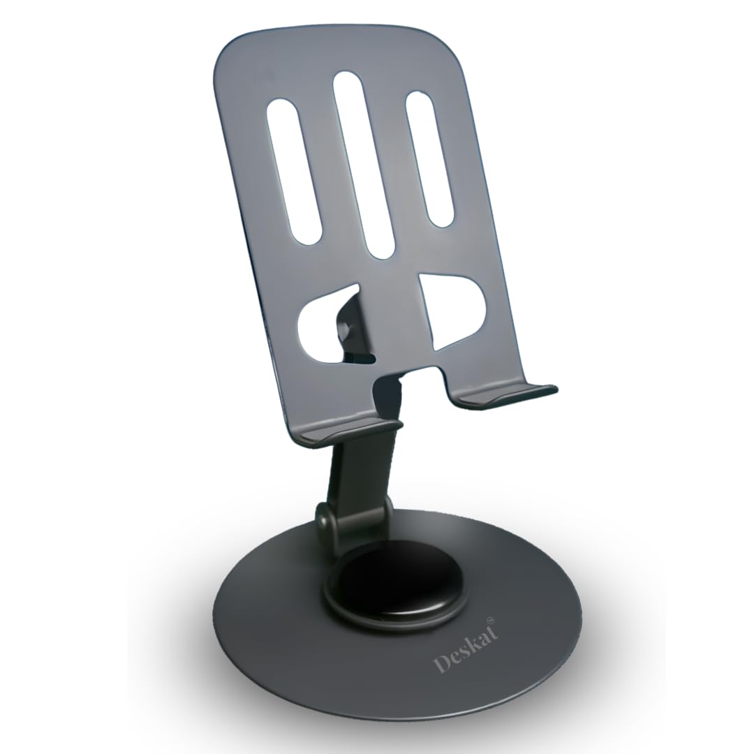 Deskat™ Mobile Stand for Table Made by Aluminium Metal Tablet Stand Table Top 360° Rotational and Foldable. Charging Point Compatible (B0DBMM3SBX) Amazon Price History, Amazon Price Tracker