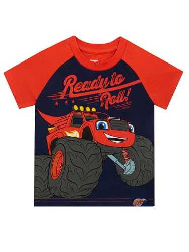 Blaze and The Monster Machines Tshirt Monster Maschinen Kleidung | Kinder T Shirt | Offizielles Merchandise | Blau | 92