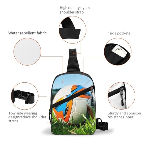 cool soccer ball Print Men's and Women's Foldable Crossbody Bag,Sports Crossbody Bags,and Daily Chest Bags3