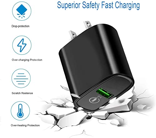 18W For Samsung Galaxy A02S A12 A32 A42 A52 5G Charger Block,Fast Quick Charge 3.0 Wall Phone Power Adapter And 6Ft Usb C Cable For Lg Velvet,Stylo 6 5 4,K92 Wing,K51 Q70,V60 G8X G7 G8 V40 V35 Thinq #TOP3