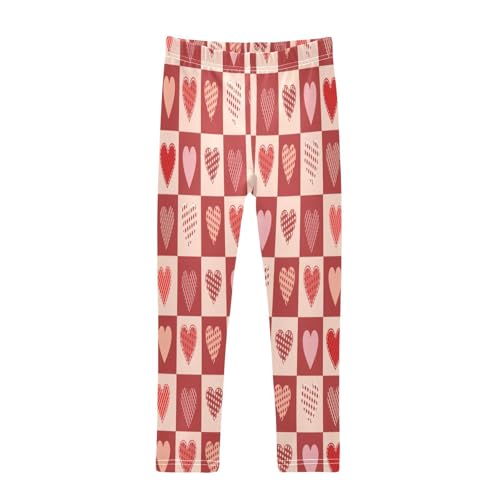 Bolaz Toddler Girls Leggings Printed Yoga Pants Leggings Grid Lover Heart for Kids