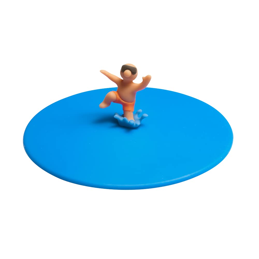 Lurch Blue 210889 My Lid Splash Freddy Freestyle Glass Cover Made Of 100% Bpa-Free Premium Platinum Silicone, Diameter 10.5 Cm