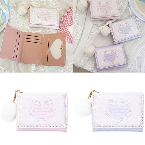 Women Wallet with Card Holder Short Purse PU Leather Wallet Korean Styles Change Purse Cartoon Rabbits Wallet Coin Purse2