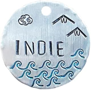Dog Tag for Dogs, Pet ID Tag, Ocean Pet Tag, Dog Tag, Sea Dog Tag, Dog Tags for Dogs, Hand Stamped Tags, Pet Tag, Cat Tag (1.25")