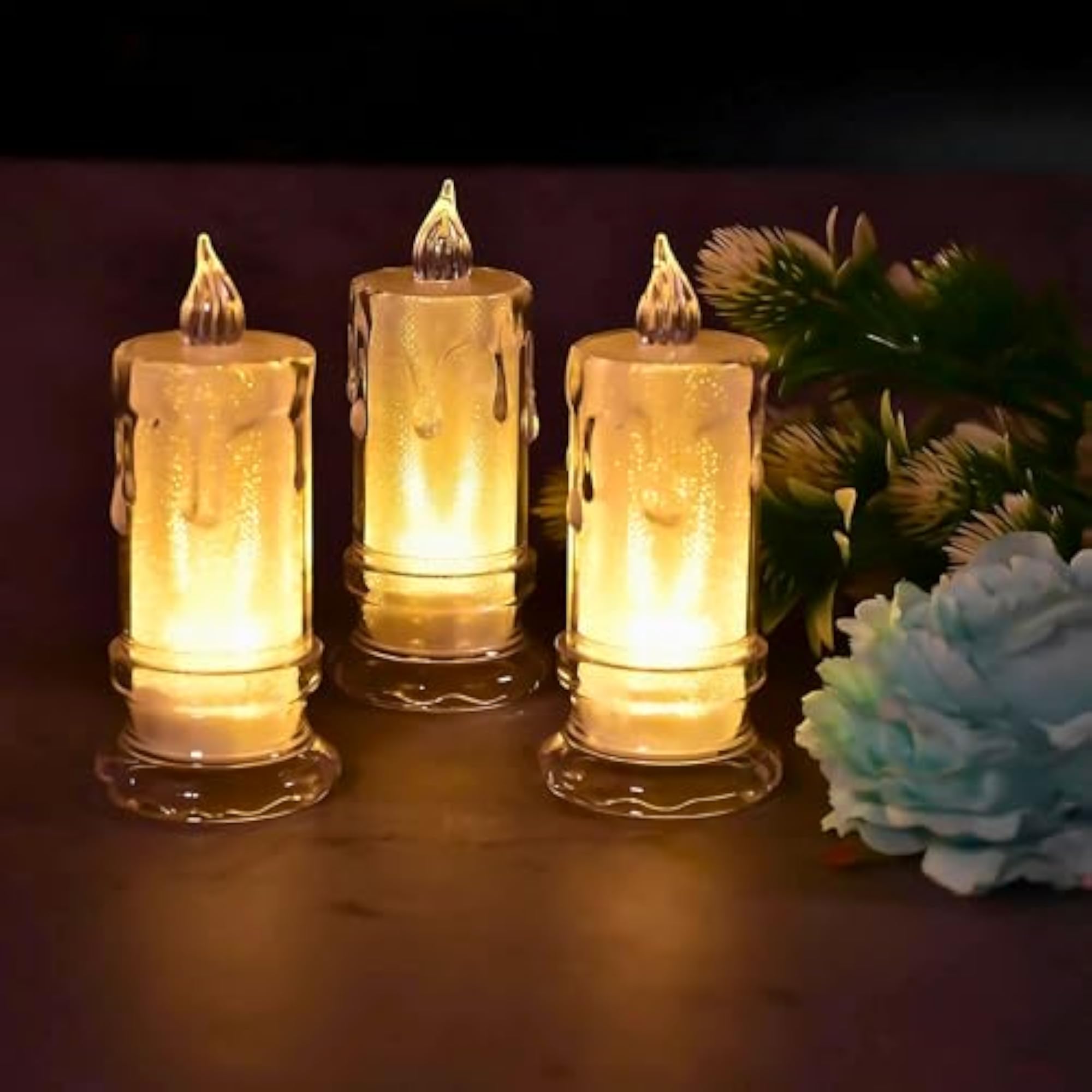 LED Tealight Candles - Flameless Flickering Decorative Lights