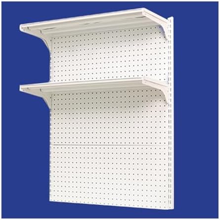 Freestanding Metal Grid Display Rack for Retail, Mobile Storage Organizer, Flat Panel Gridwall Stand, Wall-Mounted Pegboard for Optimal Merchandising and Space Efficiency,White,25.98x35.43in/66x90CM