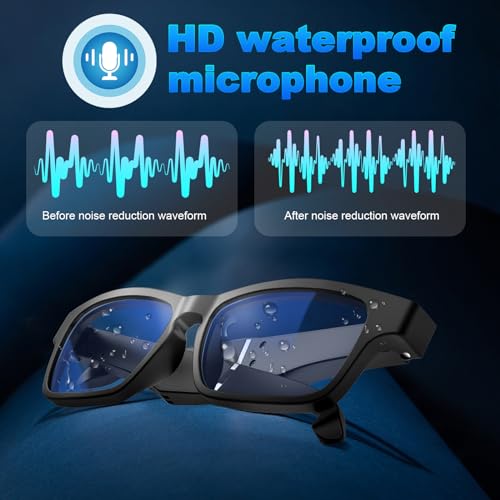 TnoxHD Smart Glasses, Bluetooth Sunglasses with Speakers, One-Click Control, Clear Calls Game and Anti-Blue Light Lenses, Intelligent Wireless... - Image 5