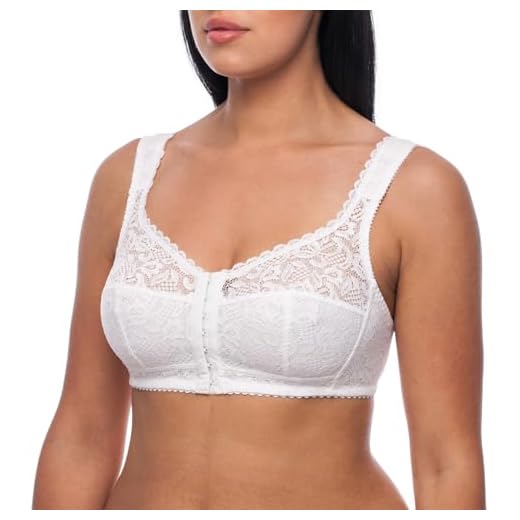 frugue Full Cup BH Frontreißverschluss ohne Bügel Nicht Gepolsterter, Gr.-130G, Weiß 2