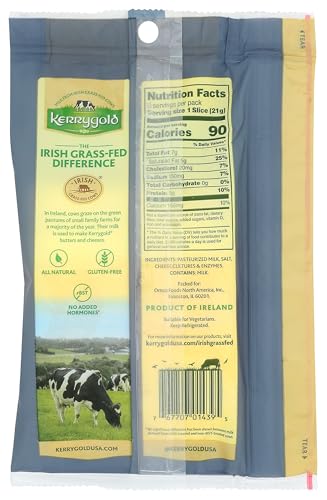 Kerrygold Grassfed Aged Irish Cheddar Slices, 6oz