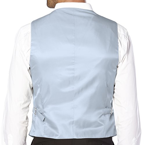 Brand Men's Dress Vest Waistcoat for Suit Solid BABY BLUE Color2