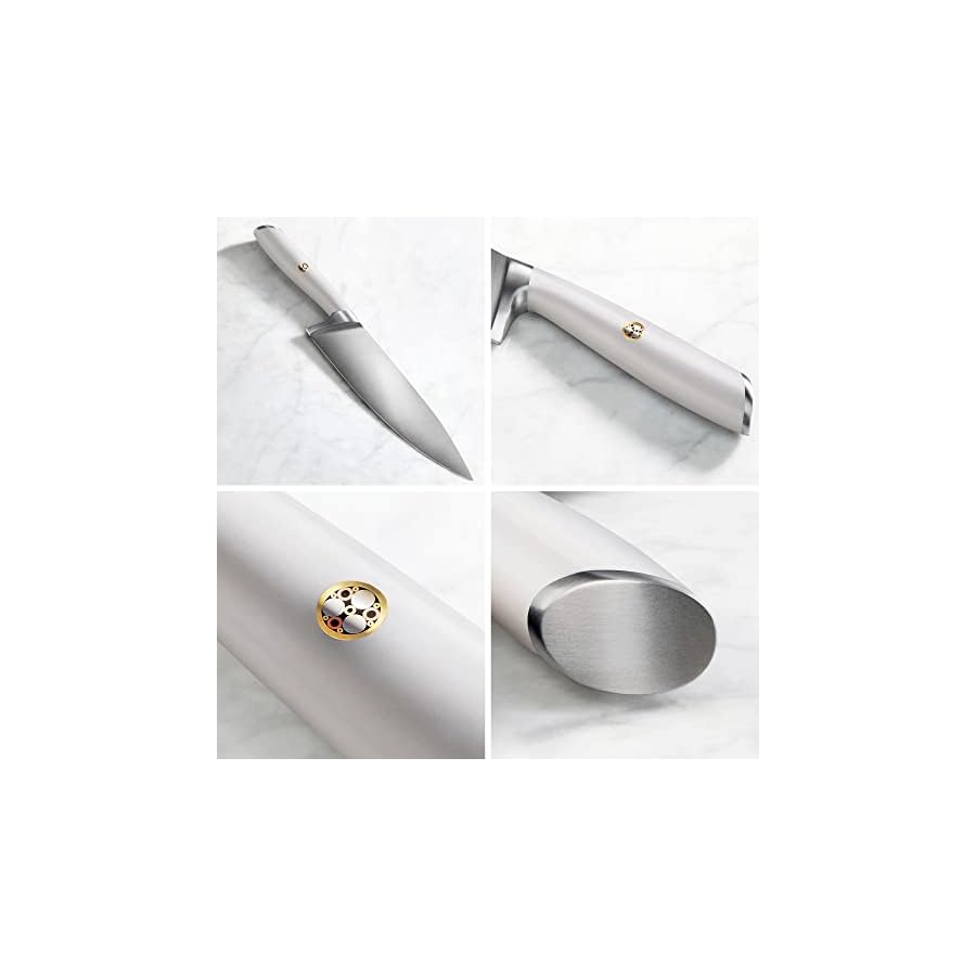 Cangshan L1 Series 1026948 German Steel Forged 4-Piece Fine-Edge Steak Knife Set, White